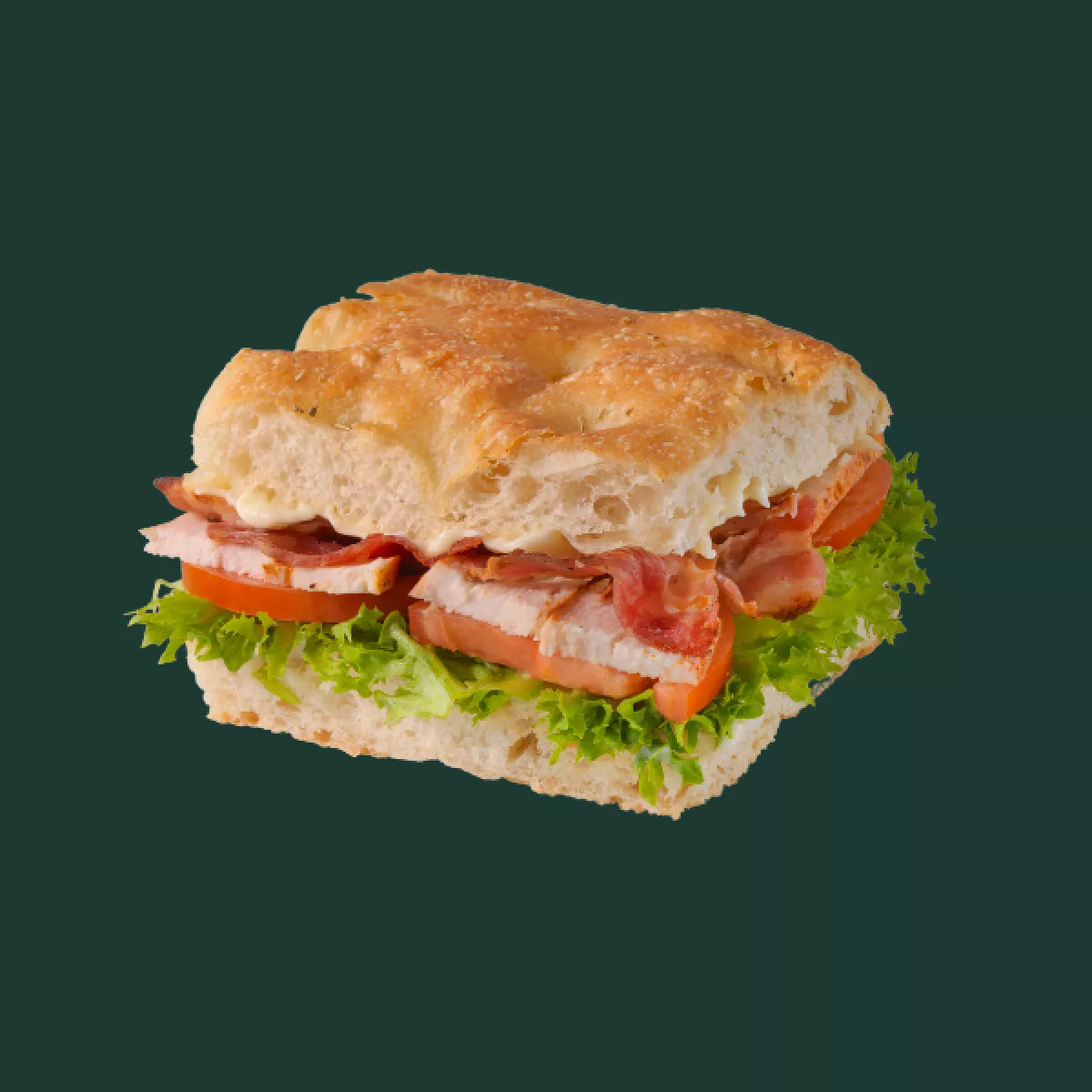 Focaccia med kylling, bacon og aioli