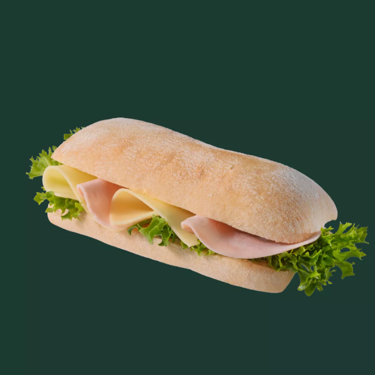 Ciabatta med ost og skinke